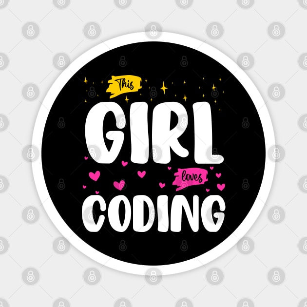 This Girl Loves Coding - Tech Enthusiast Magnet by BenTee